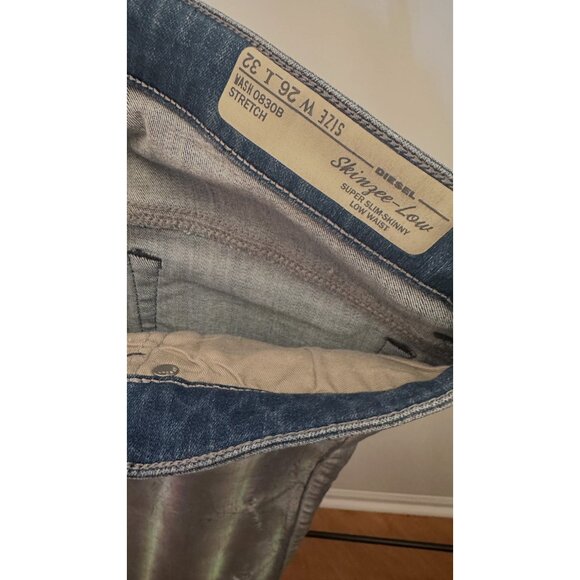 Unique Diesel Holographic Low Waist Skinny Jeans W26 L32 - Picture 3 of 4